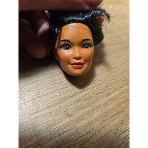 Vintage 1985 Miko or Kira? Barbie Black Hair Brown Eyes HEAD ONLY